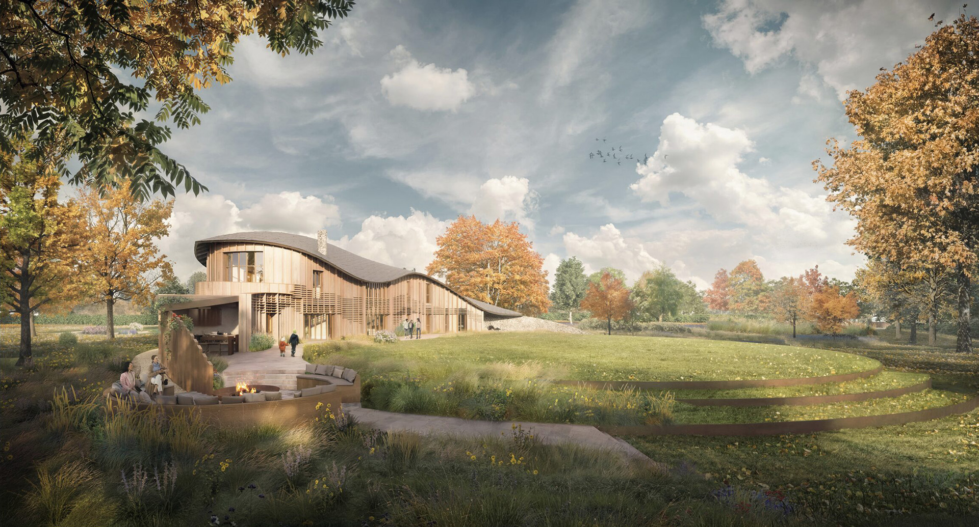 Contemporary one off house in Suffolk set in newly landscape grounds designed by Will Sandy Design Studio